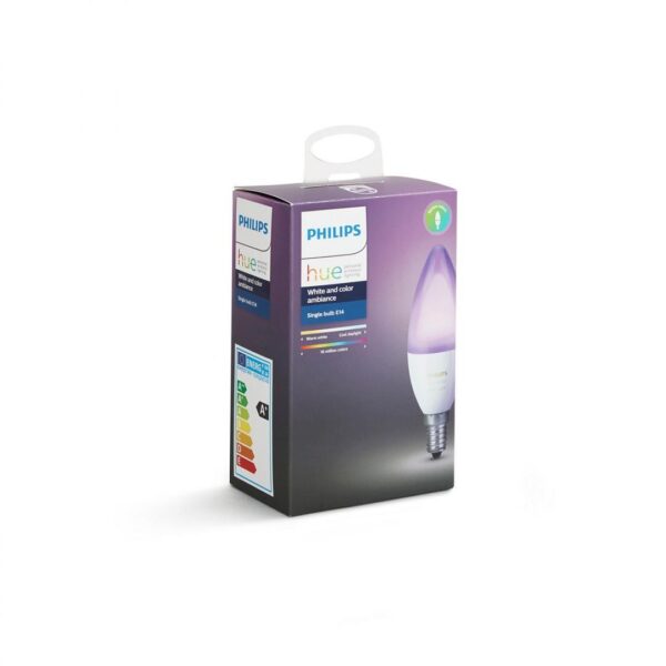 BEC smart LED Philips, soclu E14, putere 6.5W, forma lumanare, lumina multicolora, alimentare 220 – 240 V, „000008718696695166” (timbru verde 0.45 lei)