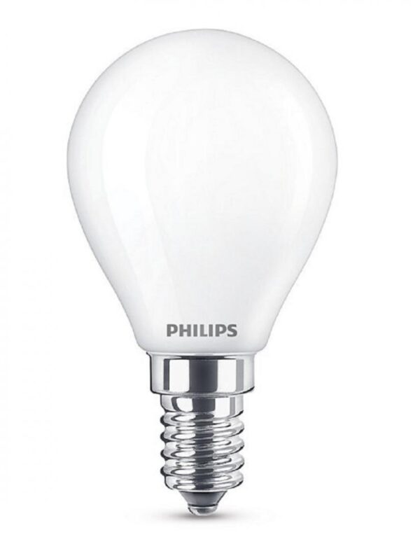 BEC LED Philips, soclu E14, putere 4.3W, forma clasic, lumina alb calda, alimentare 220 – 240 V, „000008718696706299” (timbru verde 0.45 lei)