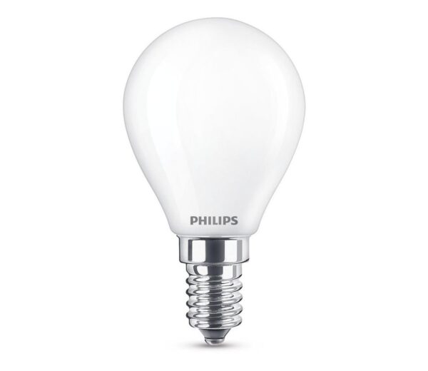 SET 2 becuri LED Philips, soclu E14, putere 4.3W, forma clasic, lumina alb calda, alimentare 220 – 240 V, „000008718696751411” (timbru verde 0.9 lei)