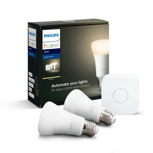 SET 2 KIT smart LED Philips, soclu E27, putere 9W, forma clasic, lumina alb calda, alimentare 220 – 240 V, „000008718696785218”(timbru verde 0.9 lei)