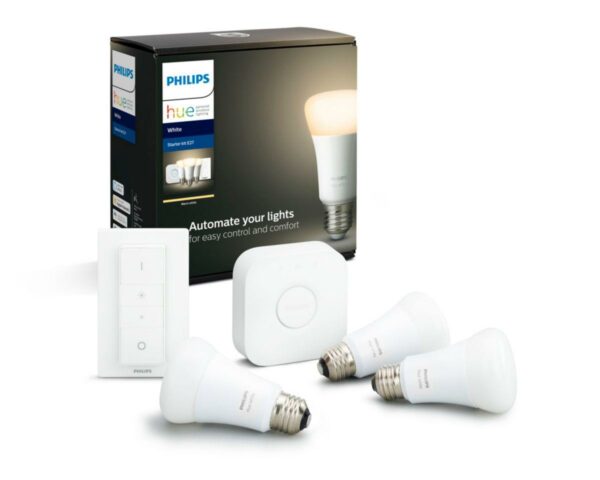 SET 3 KIT smart LED Philips, soclu E27, putere 9W, forma clasic, lumina alb calda, alimentare 220 – 240 V, „000008718696785232” (timbru verde 1.35 lei)