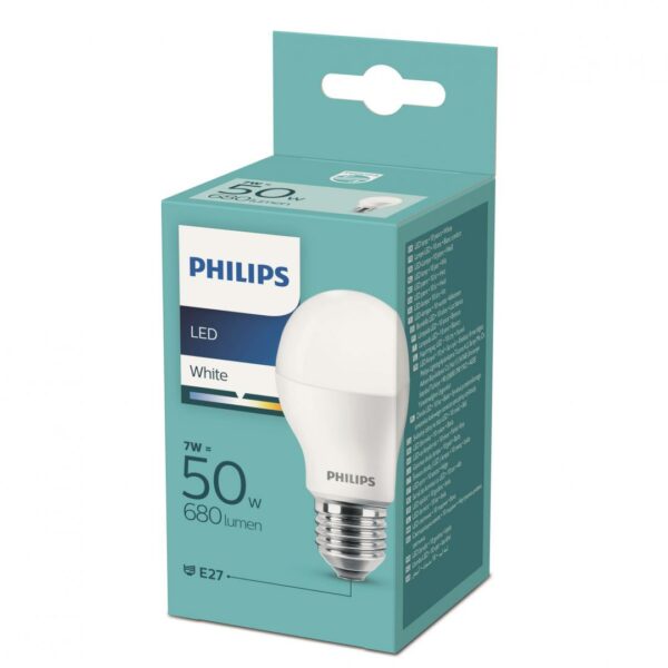 BEC LED Philips, soclu E27, putere 7W, forma clasic, lumina alb, alimentare 220 – 240 V, „000008718699630546” (timbru verde 0.45 lei)