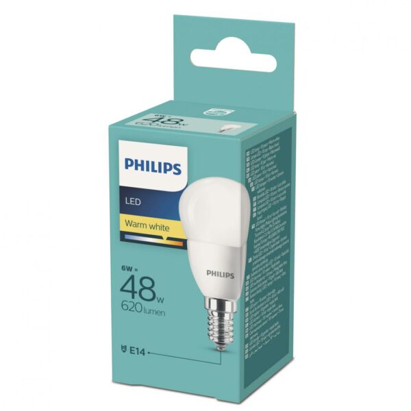 BEC LED Philips, soclu E14, putere 6W, forma clasic, lumina alb calda, alimentare 220 – 240 V, „000008718699632472” (timbru verde 0.45 lei)