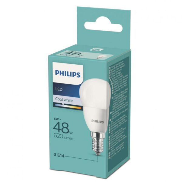 BEC LED Philips, soclu E14, putere 6W, forma clasic, lumina alb rece, alimentare 220 – 240 V, „000008718699632496” (timbru verde 0.45 lei)