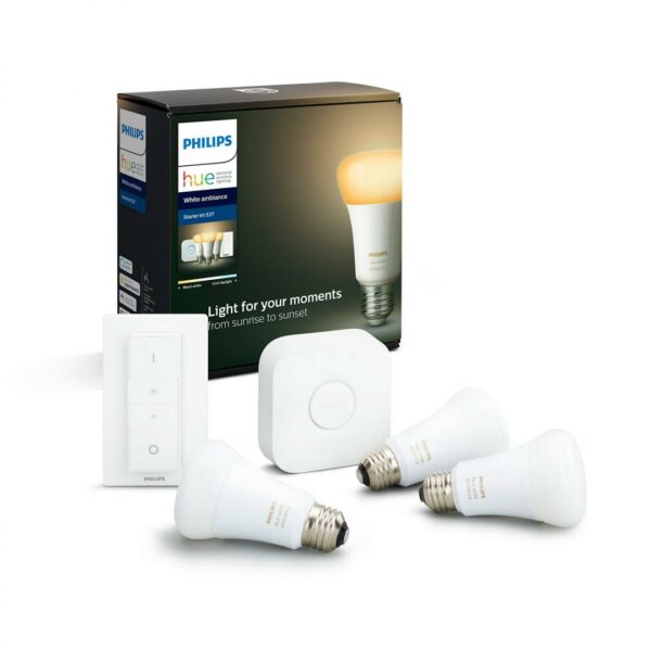 SET 3 KIT smart LED Philips, soclu E27, putere 9W, forma clasic, lumina alb calda, alimentare 220 – 240 V, „000008718699673345” (timbru verde 1.35 lei)