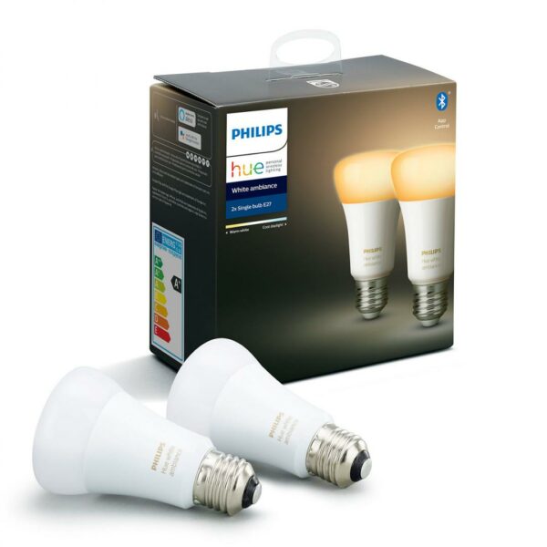 SET 2 KIT smart LED Philips, soclu E27, putere 8.5W, forma clasic, lumina toate nuantele de alb, alimentare 220 – 240 V, „000008718699673369”(timbru verde 0.9 lei)