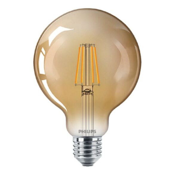 BEC LED Philips, soclu E27, putere 4W, forma sferic, lumina alb calda, alimentare 220 – 240 V, „000008718699673604” (timbru verde 0.45 lei)