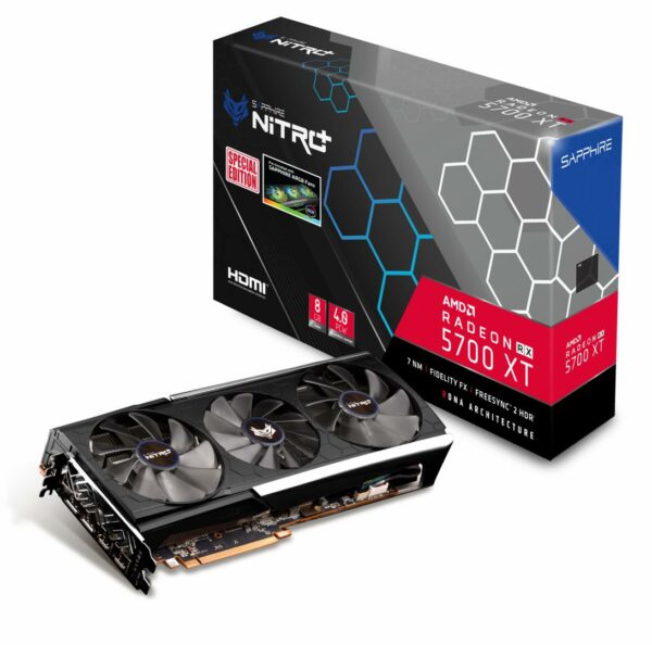 PLACA VIDEO SAPPHIRE AMD Radeon RX 5700XT SE NITRO+, 8 GB GDDR6 256 biti, PCI Express 4.0 x 16, HDMI x 2, Display Port x 2, sistem racire aer activ, „11293-05-40G” (timbru verde 0.8 lei)