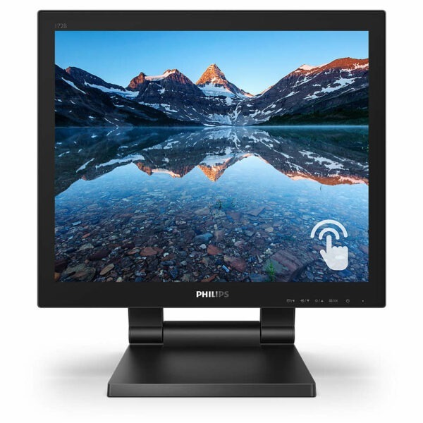 MONITOR PHILIPS 17″, afisaj indoor, touchscreen, TN, SXGA (1280 x 1024), clasic, 250 cd/mp, 1 ms, VGA, DVI, HDMI, DisplayPort, „172B9T/00” (timbru verde 7 lei)