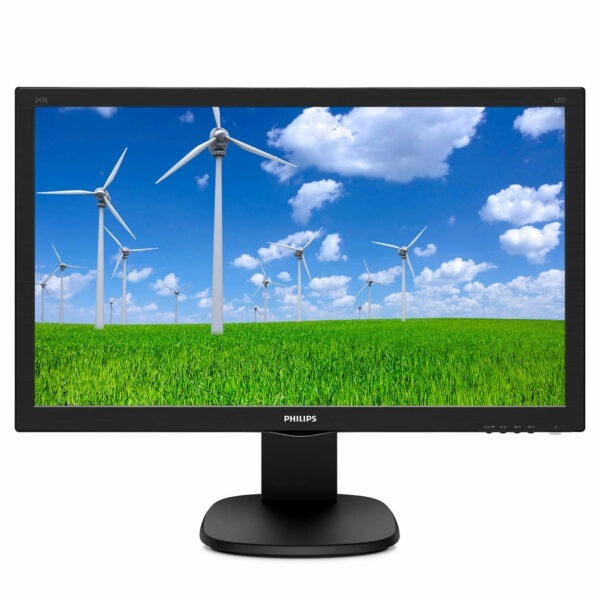 MONITOR PHILIPS 23.6″, home, office, TFT, Full HD (1920 x 1080), Wide, 250 cd/mp, 1 ms, VGA, DVI, HDMI, „243S5LJMB/00” (timbru verde 7 lei)