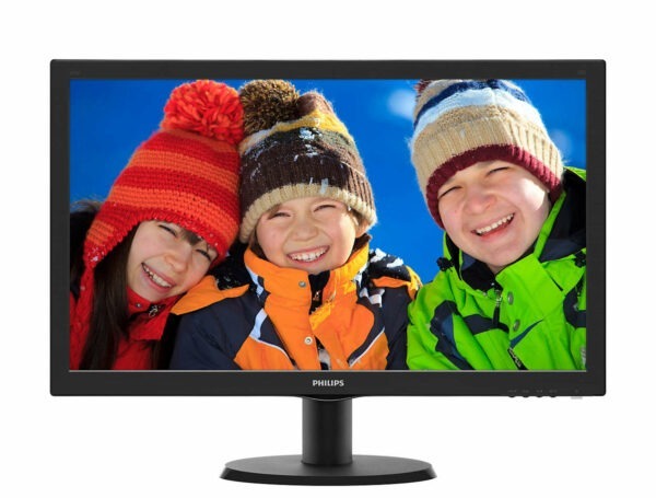 MONITOR PHILIPS 23.6″, home, office, VA, Full HD (1920 x 1080), Wide, 250 cd/mp, 8 ms, VGA, DVI, „243V5QHABA/00” (timbru verde 7 lei)