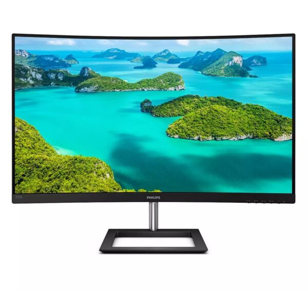 MONITOR PHILIPS 27″, gaming, VA, Full HD (1920 x 1080), Wide, curbat, 250 cd/mp, 4 ms, HDMI, DisplayPort, VGA, „272E1CA/00” (timbru verde 7 lei)