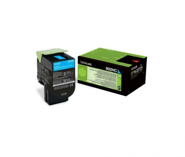 Toner Original Lexmark Cyan, 80C2HCE, pentru CX410|CX510, 3K, (timbru verde 1.2 lei) , „80C2HCE”