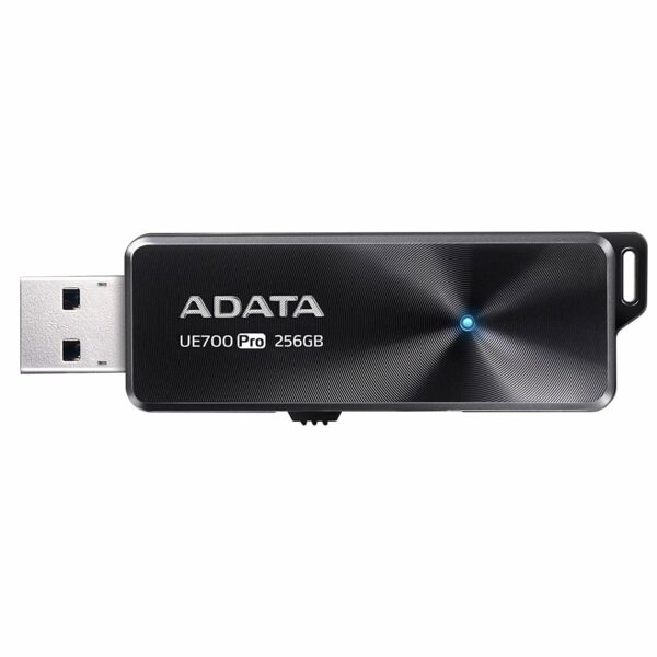 MEMORIE USB 3.2 ADATA 32 GB, retractabila, carcasa aluminiu, negru, „AUE700PRO-32G-CBK” (timbru verde 0.03 lei)