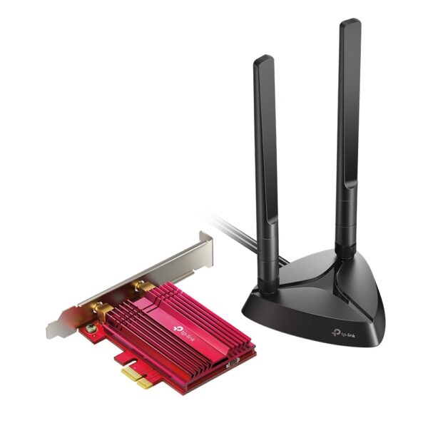 PLACA RETEA TP-LINK AX3000, intern wireless 2.4 GHz | 5 GHz, PCI-E, port, 3000 Mbps, antena externa x 2, „Archer TX3000E”