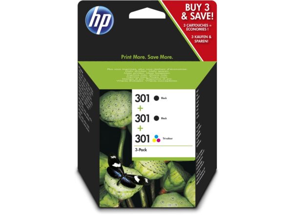 Combo-Pack Original HP Black/Color, nr.301, pentru DeskJet 1000|1050|1510|2000|2050|2054|3000|300|3054|OJ 4630, , (timbru verde 0.3 lei), „E5Y87EE”