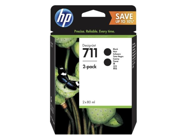 Dual-Pack Original HP Black, nr.711, pentru DesignJet T120|T125|T135|T520, , (timbru verde 0.15 lei), „P2V31A”