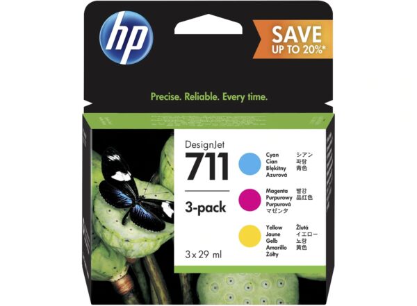 Combo-Pack Original HP CMY, nr.711, pentru DesignJet T120|T125|T135|T520, , (timbru verde 0.45 lei), „P2V32A”