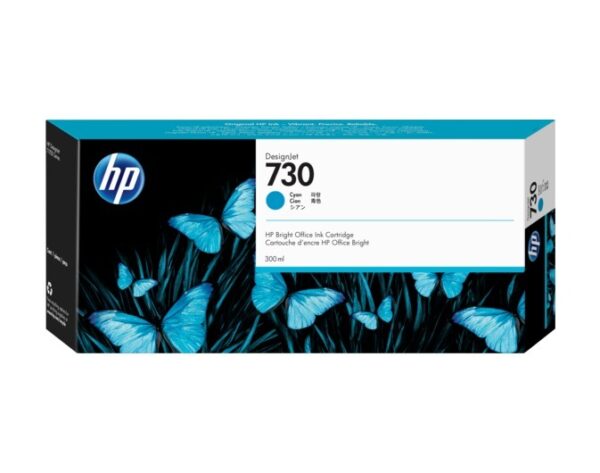 Cartus Cerneala Original HP Cyan, nr.730, pentru DesignJet T1600|T1700|T2600, 300ml, (timbru verde 0.15 lei), „P2V68A”