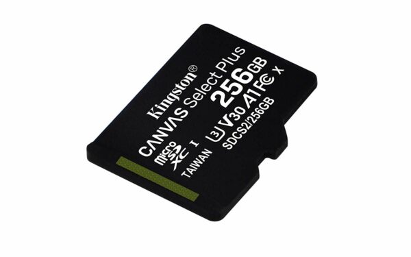 CARD MicroSD KINGSTON, 256 GB, microSDXC, clasa 10, standard UHS-I U3, „SDCS2/256GBSP” (timbru verde 0.03 lei)