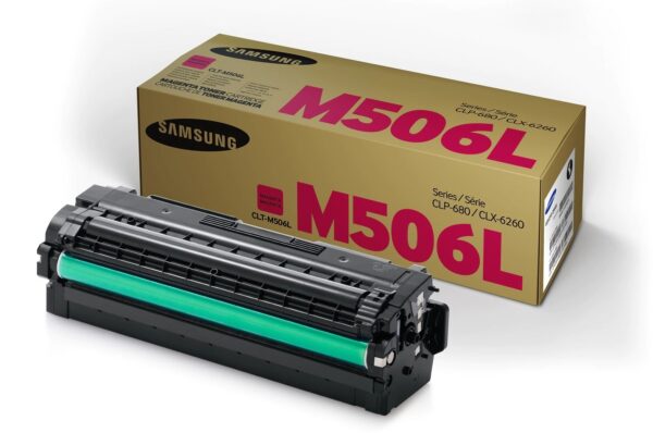Toner Original Samsung Magenta, M506L, pentru CLP-680DW|CLP-680ND|CLX-6260FD|CLX-6260FR|CLX-6260FW|CLX-6260ND, 3.5K, (timbru verde 1.2 lei) , „SU305A”