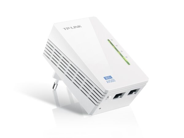 AMPLIFICATOR Powerline 300Mbps AV500, 500Mbps Powerline Datarate, 2 10/100Mbps Fast Ethernet, HomePlug AV, TP-LINK „TL-WPA4220” (timbru verde 2 lei)