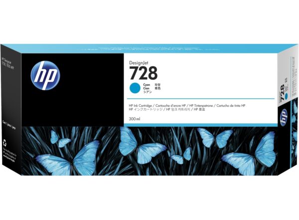 Cartus Cerneala Original HP Cyan, nr.728, pentru DesignJet T730|DesignJet T830, , (timbru verde 0.15 lei), „F9K17A”