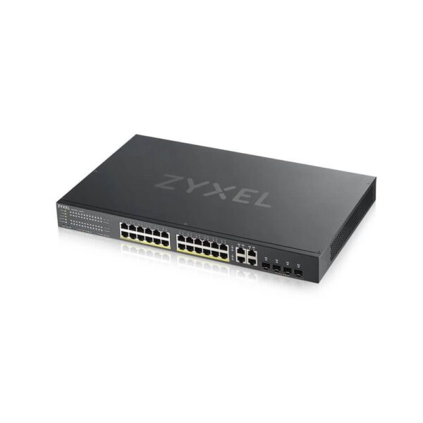 SWITCH PoE ZYXEL, „GS192024HPV2″port Gigabit x 24, managed, rackabil, carcasa metalica, „GS192024HPV2-EU010” (timbru verde 2 lei)