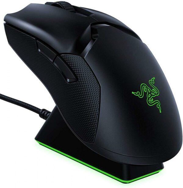 MOUSE RAZER, „Viper Ultimate Gaming”, gaming, cu fir | wireless, USB | 2.4GHz, optic, 20000 dpi, butoane/scroll 8/1, iluminare, butoane programabile, mod dual de conectare, negru, „RZ01-03050100-R3G1” (timbru verde 0.18 lei)