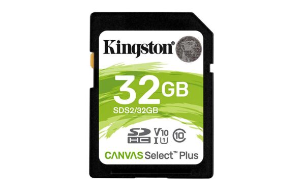 CARD SD KINGSTON, 32 GB, SDHC, clasa 10, standard UHS-I U1, „SDS2/32GB” (timbru verde 0.03 lei)