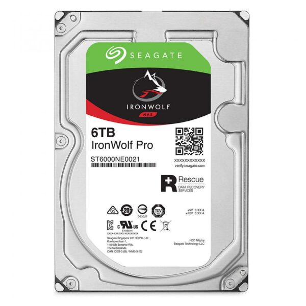 HDD SEAGATE 6 TB, IronWolf, 7.200 rpm, buffer 256 MB, pt. NAS, „ST6000NE000”