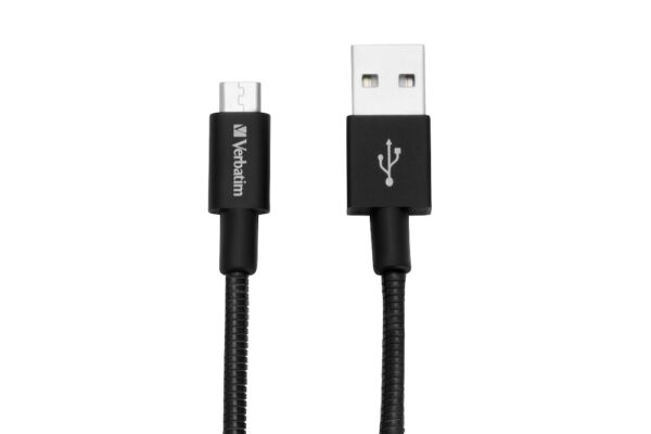 CABLU alimentare si date VERBATIM, pt. smartphone, USB 2.0 (T) la Micro-USB 2.0 (T), 30cm, premium, cablu metalic, negru, „48866” (timbru verde 0.08 lei)