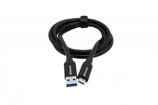 CABLU alimentare si date VERBATIM, pt. smartphone, USB 3.1 (T) la USB 3.1 Type-C (T), 1m, premium, cablu metalic, negru, „48871” (timbru verde 0.08 lei)