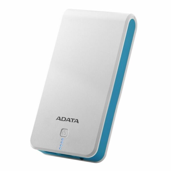 POWER BANK ADATA 20.100 mAh, USB 2.0 x 2, incarcare prin micro-USB, 5 V, 2.1 A, alb-albastru, „AP20100-5V-CWHBL” (timbru verde 0.18 lei)