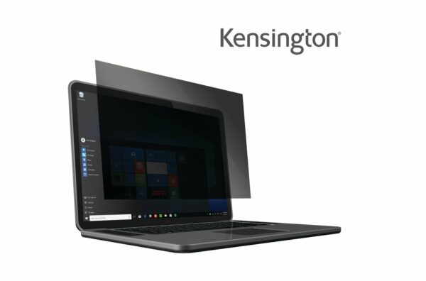 FILTRU confidentialitate KENSINGTON, pentru 14.1″, 16:9, 2 zone, detasabil, limiteaza campul vizual la 30grade, reduce lumina daunatoare cu pana la 42%, 270x5x455mm, 0.205Kg, „626464”