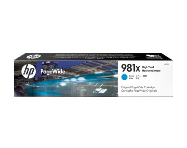 Cartus Cerneala Original HP Cyan, nr.981XL, pentru PageWide E58650|556|586, 11K, (timbru verde 0.15 lei), „L0R09A”