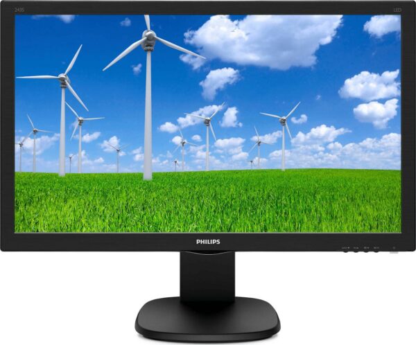 MONITOR PHILIPS 23.6″, home, office, TFT, Full HD (1920 x 1080), Wide, 250 cd/mp, 1 ms, HDMI, VGA, „243S5LHMB/00” (timbru verde 7 lei)