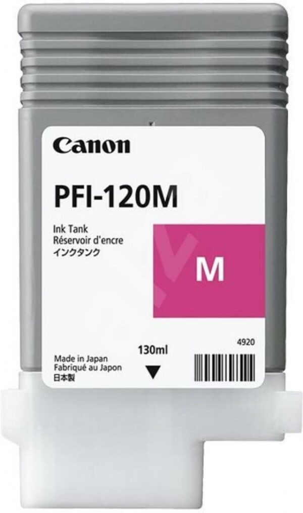 Cartus Cerneala Original Canon Magenta, PFI-120M, pentru IPF TM-200|TM-205|TM-300|TM-305, 130ml, (timbru verde 0.15 lei), „2887C001AA”