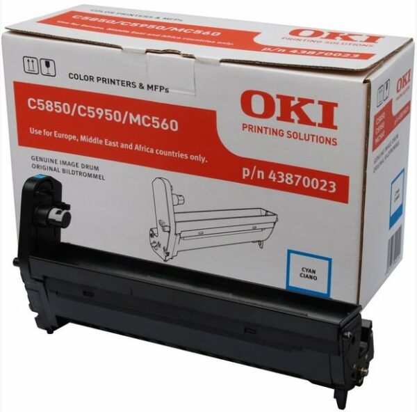 Drum Unit Original OKI Cyan, 43870023, pentru C5850|C5950|MC560, 20K, (timbru verde 0.8 lei) „43870023”