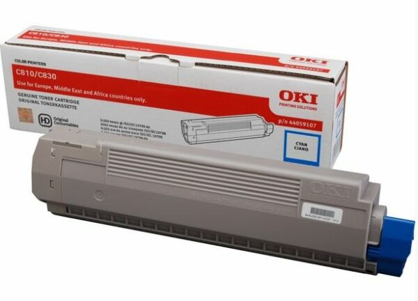 Toner Original OKI Cyan, 44059107, pentru C810|C830, 8K,”44059107″