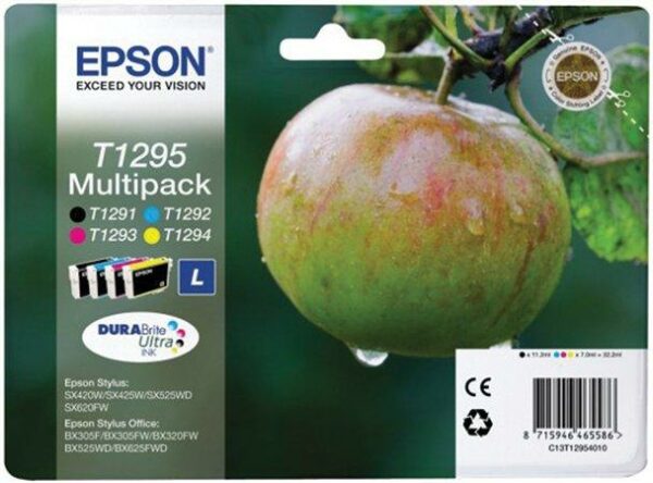 Combo-Pack Original Epson CMYK, C13T12954010, pentru Stylus SX420FW, , (timbru verde 0.60 lei), „C13T12954010”