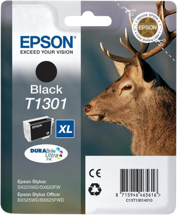 Cartus Cerneala Original Epson Black, C13T13014010, pentru STYLUS SX525, , (timbru verde 0.15 lei), „C13T13014010”