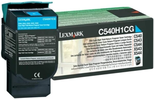 Toner Original Lexmark Cyan, C540H1CG, pentru C540|C543|C544|X543|X544|X548, 2K, (timbru verde 1.2 lei) , „C540H1CG”