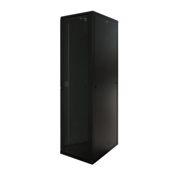 CABINET 19″ LOGILINK 22U 600x800mm, Dulap, Asamblat, Black, usa sticla cu blocare, otel 1.5mm, sarcina maxima 1500Kg, „D22S68B”