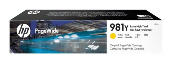 Cartus Cerneala Original HP Yellow, nr.981Y, pentru PageWide E58650|556|586, 20K, (timbru verde 0.15 lei), „L0R15A”