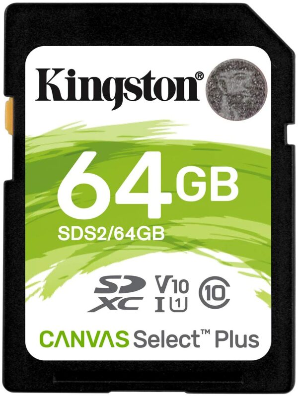 CARD SD KINGSTON, 64 GB, SDHC, clasa 10, standard UHS-I U1, „SDS2/64GB” (timbru verde 0.03 lei)