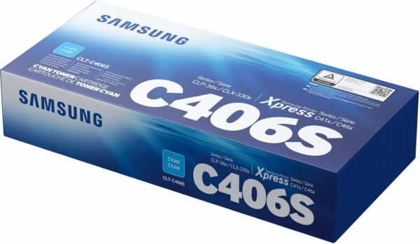 Toner Original Samsung Cyan, C406S, pentru CLP-360|365||CLX-3300|3305, 1K, (timbru verde 1.2 lei) , „ST984A”