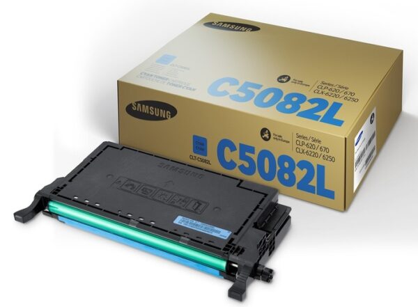 Toner Original Samsung Cyan, C5082L, pentru CLP-620|CLP-670, 4K, (timbru verde 1.2 lei) , „SU055A”