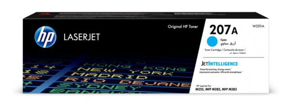 Toner Original HP Cyan, nr.207A, pentru Color LaserJet Pro M255|M282|M283, 1.25K, (timbru verde 1.2 lei) , „W2211A”