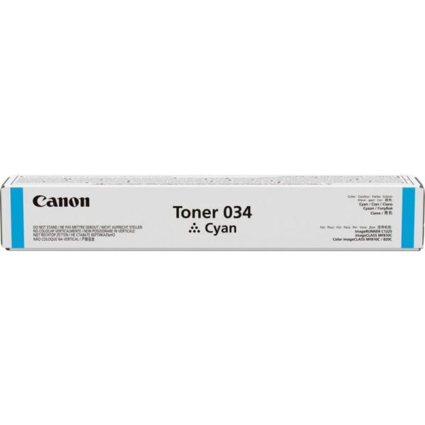 Toner Original Canon Cyan, 034C, pentru IR C1225iF|C1225, 7.3K, (timbru verde 1.2 lei) , „CF9453B001AA”